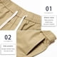 thumbnail image 3 of Pantalones cortos cargo para hombre, cintura elástica, corte relajado, pantalones cortos de trabajo informales de algodón para verano, 3 of 5