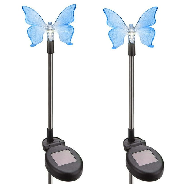 Thinsony Ensemble de 2 Accessoires de Fête de Jardin Papillon Lumineux pour Jardin pour Soirée Magique Lot de 2 Papillon A
