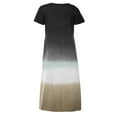 thumbnail image 6 of Ichuanyi Woman Dress Women Plus Size Daily Tie-dyed Color Block Loose V Neck Short Sleeve Maxi Dress, 6 of 6