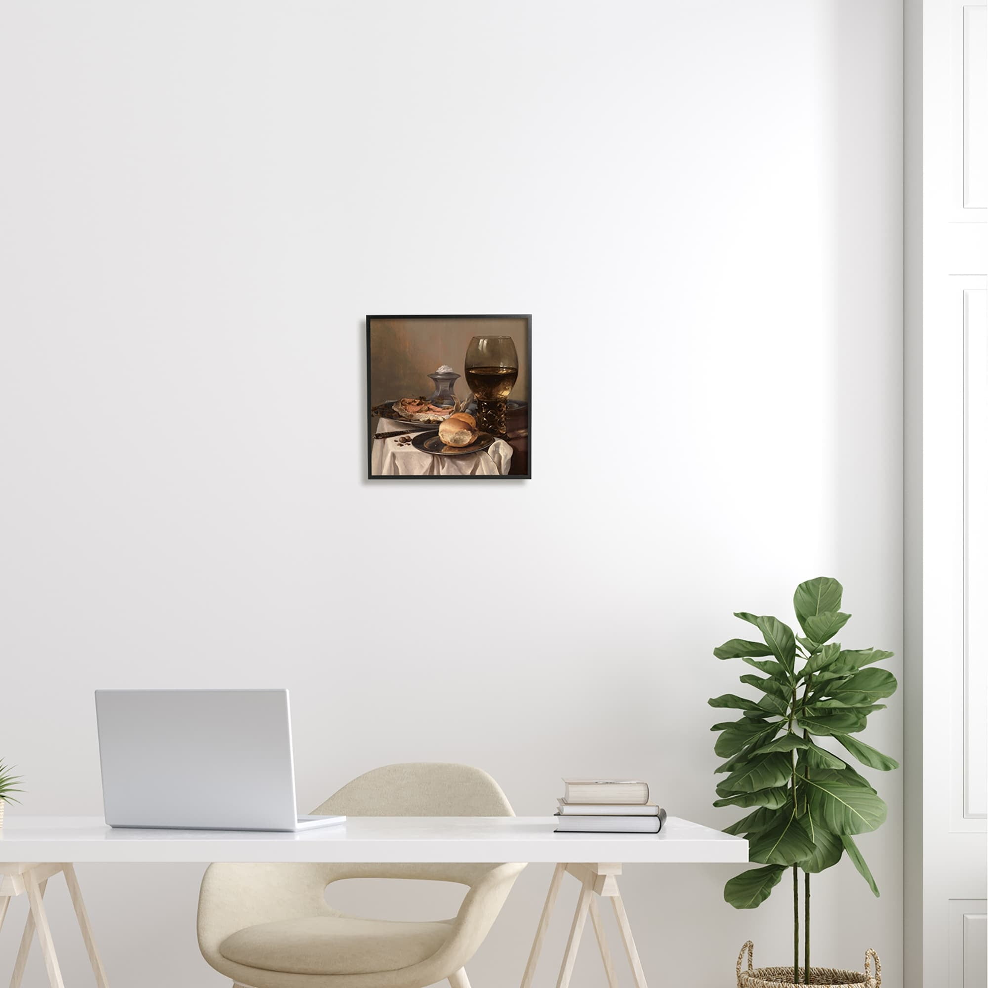 Stupell Industries Still Life with Salt Pieter Claesz Classical Painting Painting Black Framed Art Print Wall Art, Design by one1000paintings