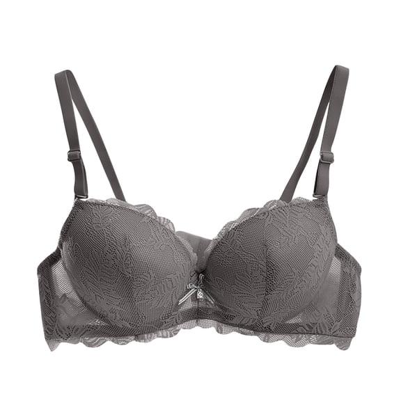 Gswybco Daily Bras for Women Push Up Supportive Strap Wrap Bras Solid Color Lace Patchwork Bras Embroidered Gloss Strappy Adjustable Bras