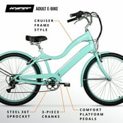Hyper Bicycles E-Ride 26-Inch Ladies Electric Cruiser Bike with 250W Motor in Turquoise
