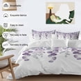 thumbnail image 3 of 3 Piece Purple Teal Botanical Duvet Cover Set Queen Size,Microfiber Comforter/Quilt Cover with Corner Ties and 2 Pillowcases,Watercolor Spring Eucalyptus Leaves All Season Bedding with Zipper Closure, 3 of 8