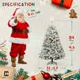 thumbnail image 2 of CAPHAUS 4.5 Feet Full Artificial Pre-Lit Snow Flocked Christmas Tree w/ 398 Branch Tips Pre-Hinged & Foldable Stand, 200 LED Lights, Fake Flocked Xmas Tree for Indoor, Office, Party, Holiday, 2 of 9