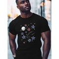 thumbnail image 2 of Starry Sky Men's T Shirts Universe T-Shirt for Men Stars Crew Neck Tees Cotton Tops, Black, L, 2 of 7