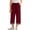 0##Wine643, variant on Lullu Girls High Rise Cropped Pants Casual Straight Leg Loose Comfort Pants, Blue, Sizes 5-14