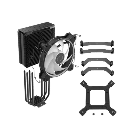 Cooler Master - Hyper 212 Halo 120mm CPU Cooling Fan with Gen 2 RGB Lighting - Black Edition