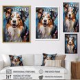 thumbnail image 4 of Designart "Portrait Of The Playful Collie I" Animals Dog Floater Framed Wall Art Living Room, 4 of 5