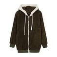 thumbnail image 4 of Baqcunre Autumn And Winter New Casual Fashion Loose Plush Zipper Hooded Coat Womens Coats Fleece Jacket Women Winter Jackets For Women,Women Clothing Coats For Women,Color Army Green,Size 5XL, 4 of 4