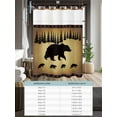 thumbnail image 6 of No Hook Cloth Fabric Shower Curtain with Snap in Liner, Black Bear Waterproof Shower Curtains Set with See Through Top Window, Vintage Animals Farmhouse Pine Brown Forest Bath Curtains Shower 72"x78", 6 of 6