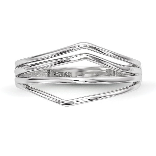 Auriga 14K White Gold Polished 4-Bar Ring for Women Size 7 Auriga 14K White Gold Polished 4-Bar Ring for Women Size 7