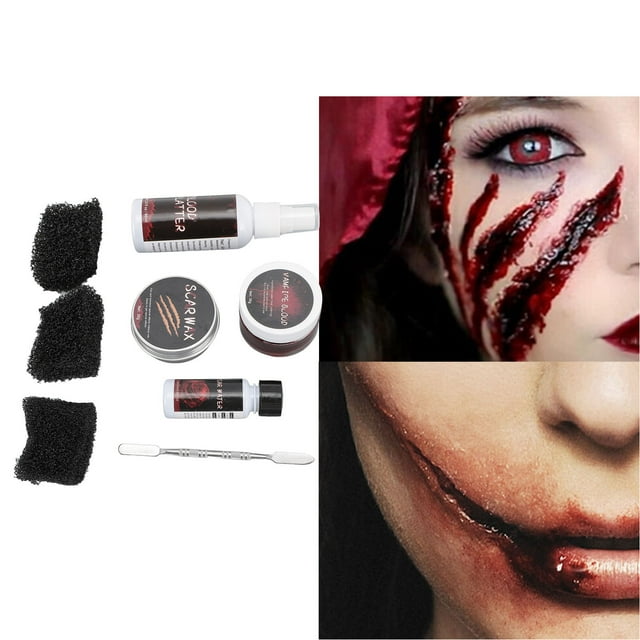 Special Effect Makeup Set, Smudge Proof Versatile Easy To Clean Long Lasting Face Paint Kit for Theme Party Carnival