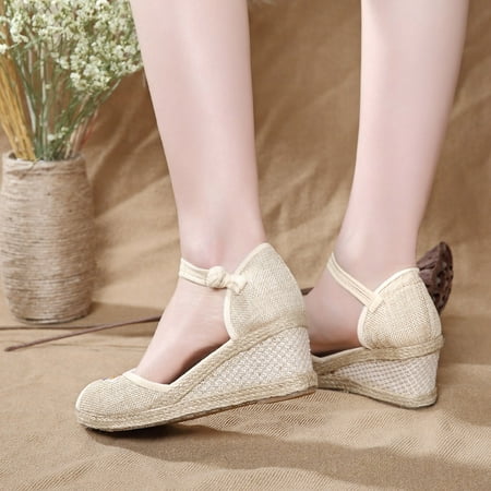 

Cathalem Summer Wedges Women Shoes Fashion Peep Beach Breathable Toe Sandals Comfortable Women s Sandals for Women Glitter Beige 9