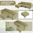 thumbnail image 6 of Costway Modular L-shaped 3 Seat Sectional Sofa w/ Reversible Chaise & 2 USB Ports Green, 6 of 11