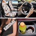 thumbnail image 2 of XYZCANDO Spider Web Halloween Bow 14 Pcs Car Seat Covers Full Set Steering Wheel Cover Center Console Pad Seat Belt Covers Headrest Covers for Most Cars SUVs Sedans, 2 of 7