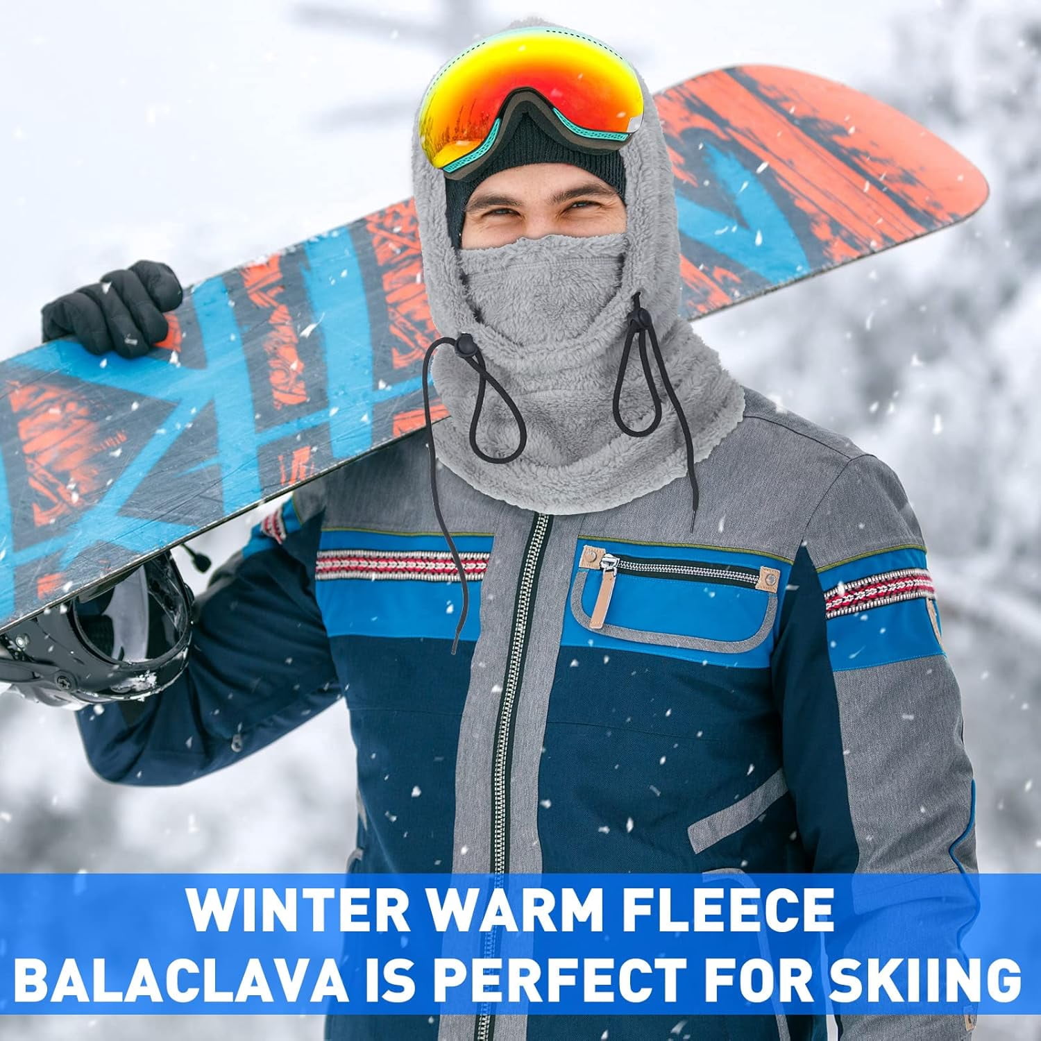 3 Pcs Winter Balaclava Face Mask for Women Men Ski Mask Flannel Hood Warm Face Cover Hat Scarf Wind Resistant Beanie
