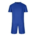 thumbnail image 3 of safuny Men's 2Pc Tracksuits Set Tops&Shorts Solid Color Round Neck Outfits Jogging Athletic Suits Causal Running Sports Sweatsuit Trendy Clearance Short Sleeve Summer Blue M, 3 of 5