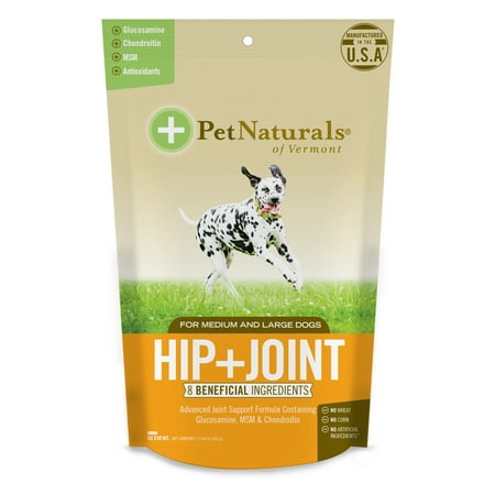Pet Naturals of Vermont Hip + Joint, Joint Supplement for Medium & Large Dogs, 60 Bite-Sized