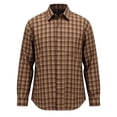 thumbnail image 2 of YOIAVAIOY Men's Collar Button Down Shirts with Pockets Regular Fit Long Sleeve Casual Tops Fall Fashion Outfits Solid Color Lightweight Coffee M, 2 of 6