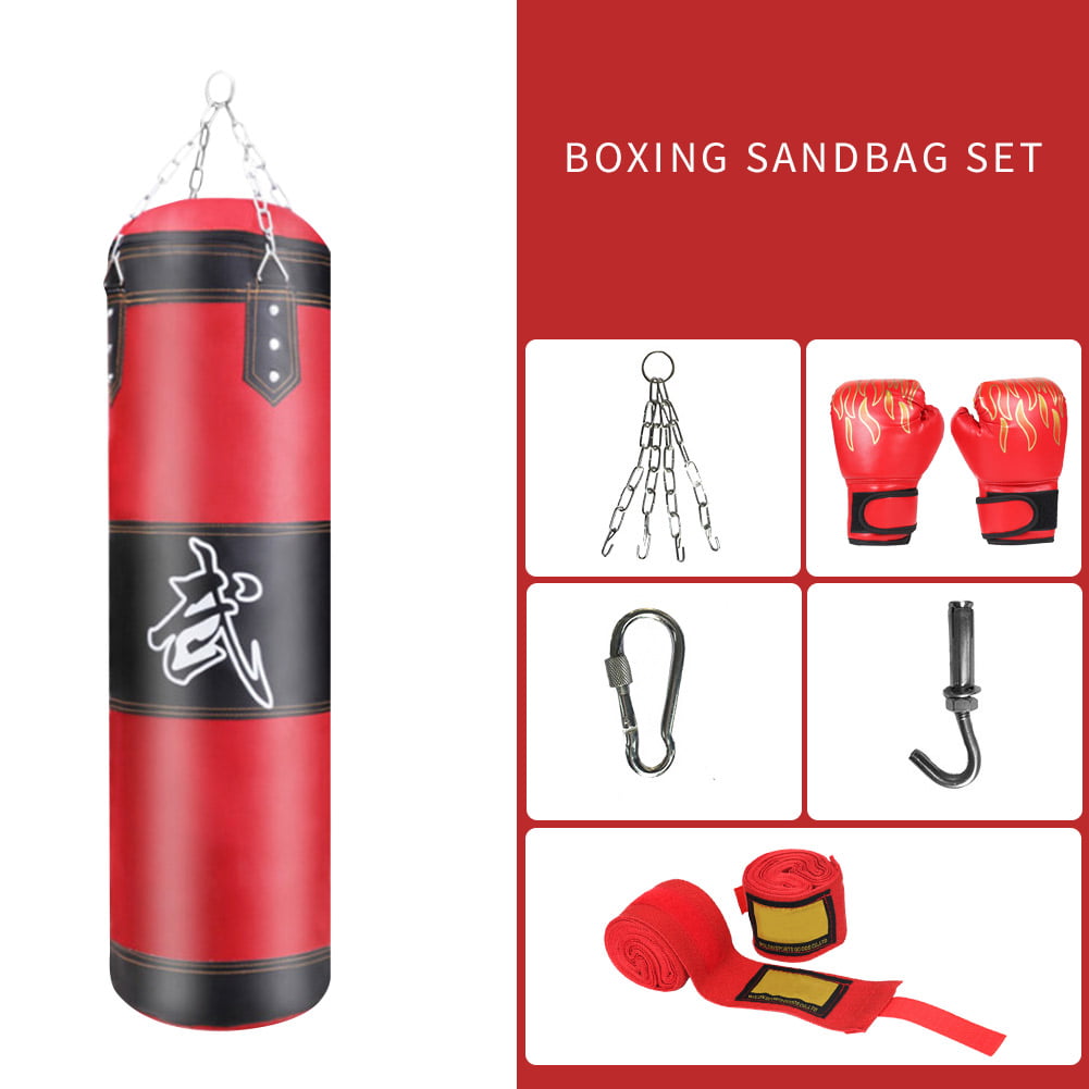 Details about   Boxing Training Equipment Muay Thai Empty Punching Kick Sandbag Pillar 