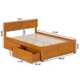 thumbnail image 6 of AFI Orlando Full Wood Platform Bed with Footboard and Storage Drawers, Light Toffee, 6 of 6