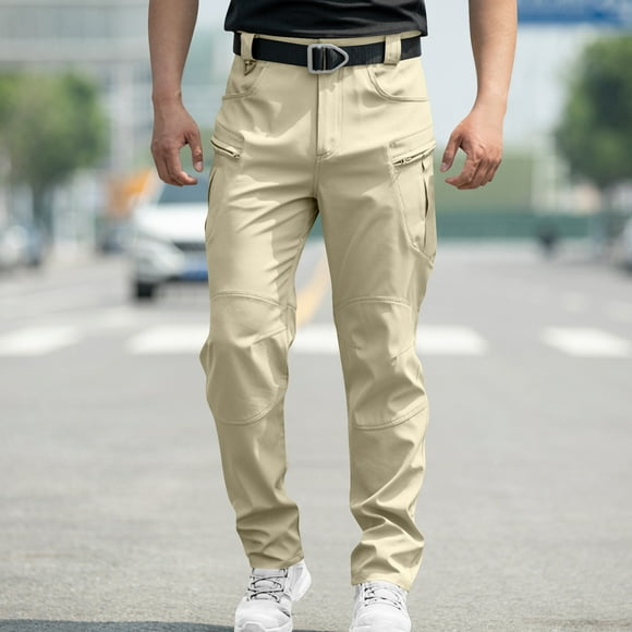 Yusimy Men's Solid Running Tights Elastic Zippered Pockets Breathable Long Pants for Training & Sports Athletic Fit