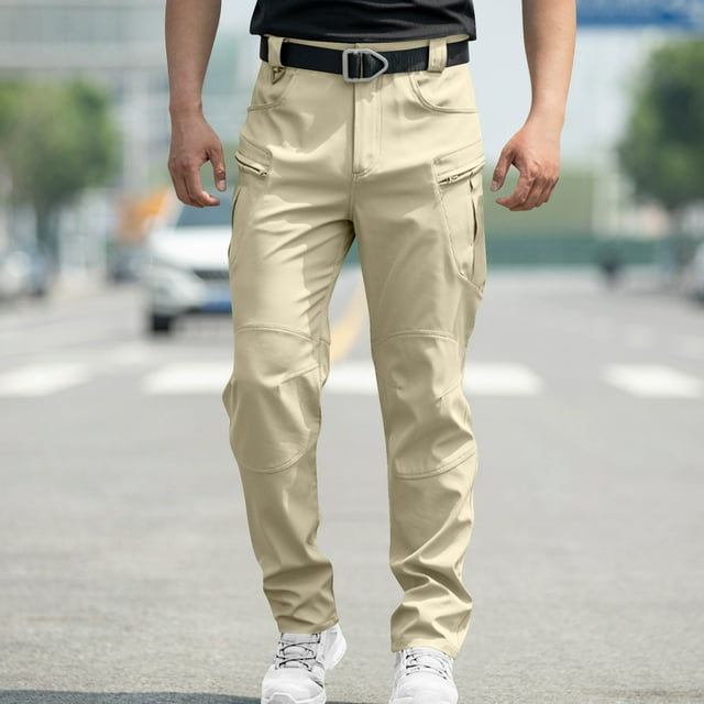 Pantalon de Travail Imperméable pour Homme à Haute Élasticité, Pantalon Cargo à 6 Poches pour la Randonnée et les Activités de Plein Air, Pantalon Tactique Léger Coupe-Vent Extensible pour le Camping, l'Escalade et le Port Quotidien