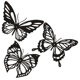 thumbnail image 4 of 3 piezas de mariposas colgantes de hierro para decoración de pared, adorno para colgar en la pared del hogar, 4 of 7