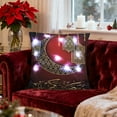 thumbnail image 5 of Euaioeiu LED Pillow Cushion with Lights, Ramadan Decor, Moon Star Lantern Pattern, Glowing Throw Pillow for Sofa Bed, 18x18 Inches, Polyester, Home Decor Gift for Festival Party, 5 of 6