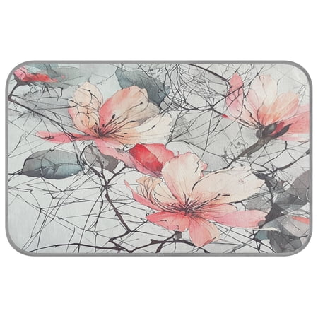 Pet Cooling Mat Breathable Ice Silk Dog Cooling Pad Foldable Summer Sleeping Mat Pink Watercolor Flower for Dogs & Cats 27.6×22in