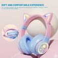 thumbnail image 3 of Cat Ear Bluetooth Headphones,Wireless Foldable On Ear Earphone, RGB Light Up ,HiFi Stereo and Noise Cancelling Over-Ear Gaming Headphones for Kid&Girl As a Gift For PC/Laptop/Tablet/Phone/Pad, 3 of 9