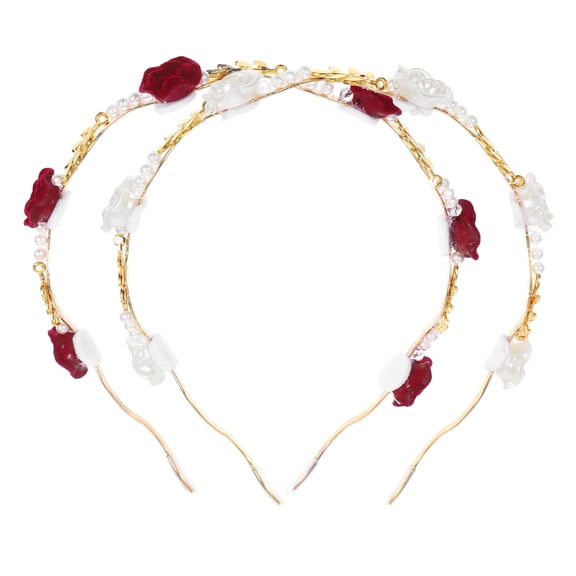 RENACLIPY Sophisticated Rose Headband French Design Assorted Color Comfortable Hair Accessory 2Pcs