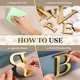 thumbnail image 3 of Uxcell 2 Pcs 8 Pulgadas 3D Acrílico Letras Espejo Pegatinas de Pared Letra V Autoadhesivas Decoración del Hogar Letrero Artístico Pegatina Decal para Decoración del Hogar DIY Dorado Claro, 3 of 6