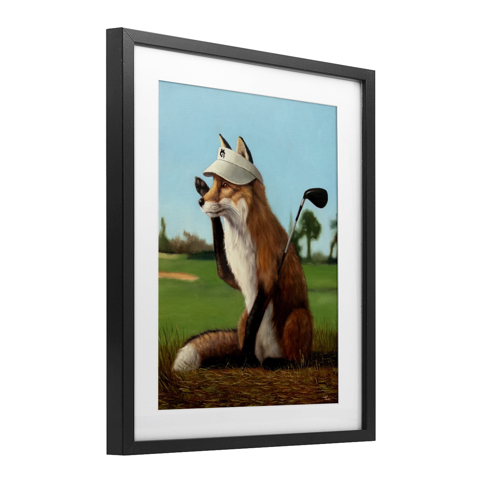 Stupell Industries Fox Drive Golfer Black Framed Print Under Glass, design by Lucia Heffernan