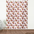 thumbnail image 4 of Floral Upholstery Fabric by the Yard, Graphical Striped Lavatera Flowers on Plain Background, Decorative Fabric for DIY and Home Accents, Dark Pink Orange by Ambesonne, 4 of 5