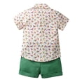 thumbnail image 3 of MuXiKeJi Clothes Toddler Boys Summer Casual Outfit Set Gentleman Style Short Sleeve Floral Shirt and Shorts for Beach Holiday, 3 of 7