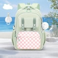 thumbnail image 2 of gcong Stylish Plaid Lightweight School Backpack For Large Capacity Bookbag Light Green, 2 of 3