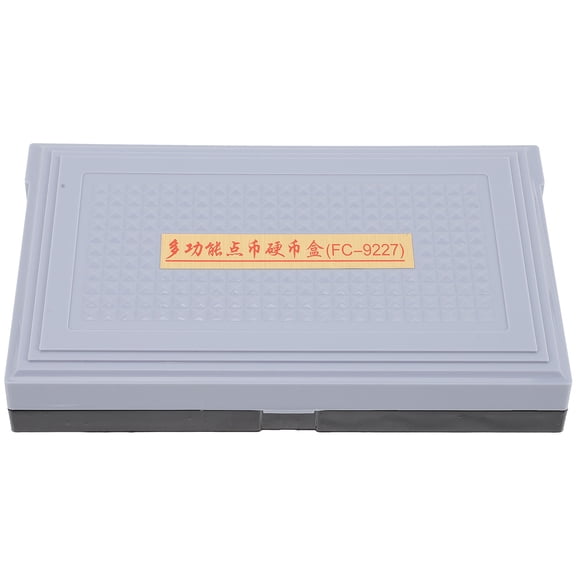 MEIBUTYUP Reusable Coin Case Multi-grid Coin Box Grey Plastic 1Set for Office Use