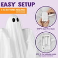 thumbnail image 4 of Ayieyill Halloween Ghost Decor with Green LED Light, 47” Light up Hanging Ghost Halloween Yard Porch Decorations Outdoor, 4 of 5