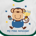 thumbnail image 4 of Inktastic Monkey Boy 1st Hanukkah Boys Baby Bib, 4 of 4