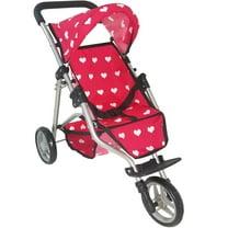 The New York Doll Collection Baby Doll Stroller Jogging Toy Stroller Hearts