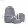 thumbnail image 2 of Zecgelong Striped Backpack 3 Piece Set Large Capacity College Style School Daypack Black, 2 of 7