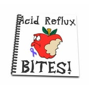 3dRose Funny Awareness Support Cause Acid Reflux Bites Mean Apple - Mini Notepad, 4 by 4-inch