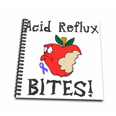 3dRose Funny Awareness Support Cause Acid Reflux Bites Mean Apple - Mini Notepad, 4 by 4-inch
