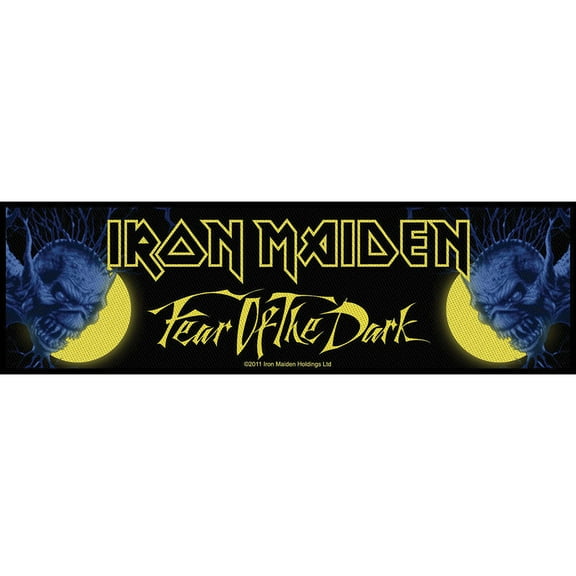 Iron Maiden Men's Fear Of The Dark Woven Jumbo Patch Black
