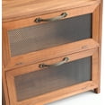 thumbnail image 6 of 2 Tiered Storage Cabinet, Countertop Cabinet, Wood Organizer for Kitchen Living Room Bedroom Office, 15.75 x 14.5 x 6.5 (no Pattern, Double Door, Brown), 6 of 6