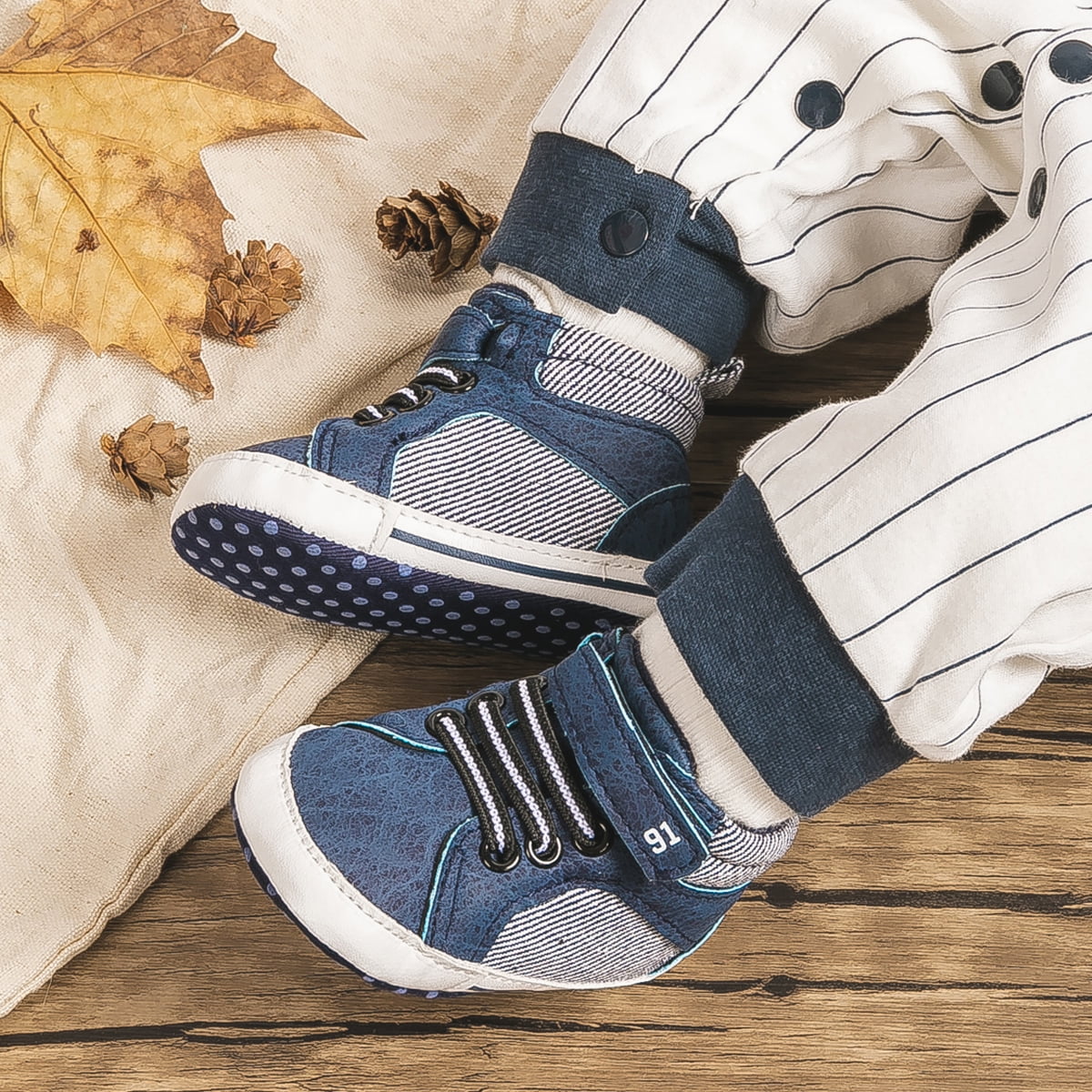 Bonario Baby Boys Girls Shoes Infant High Tops Ankle Sneakers Soft Anti-Slip Sole for First Walkers 3-18 Months