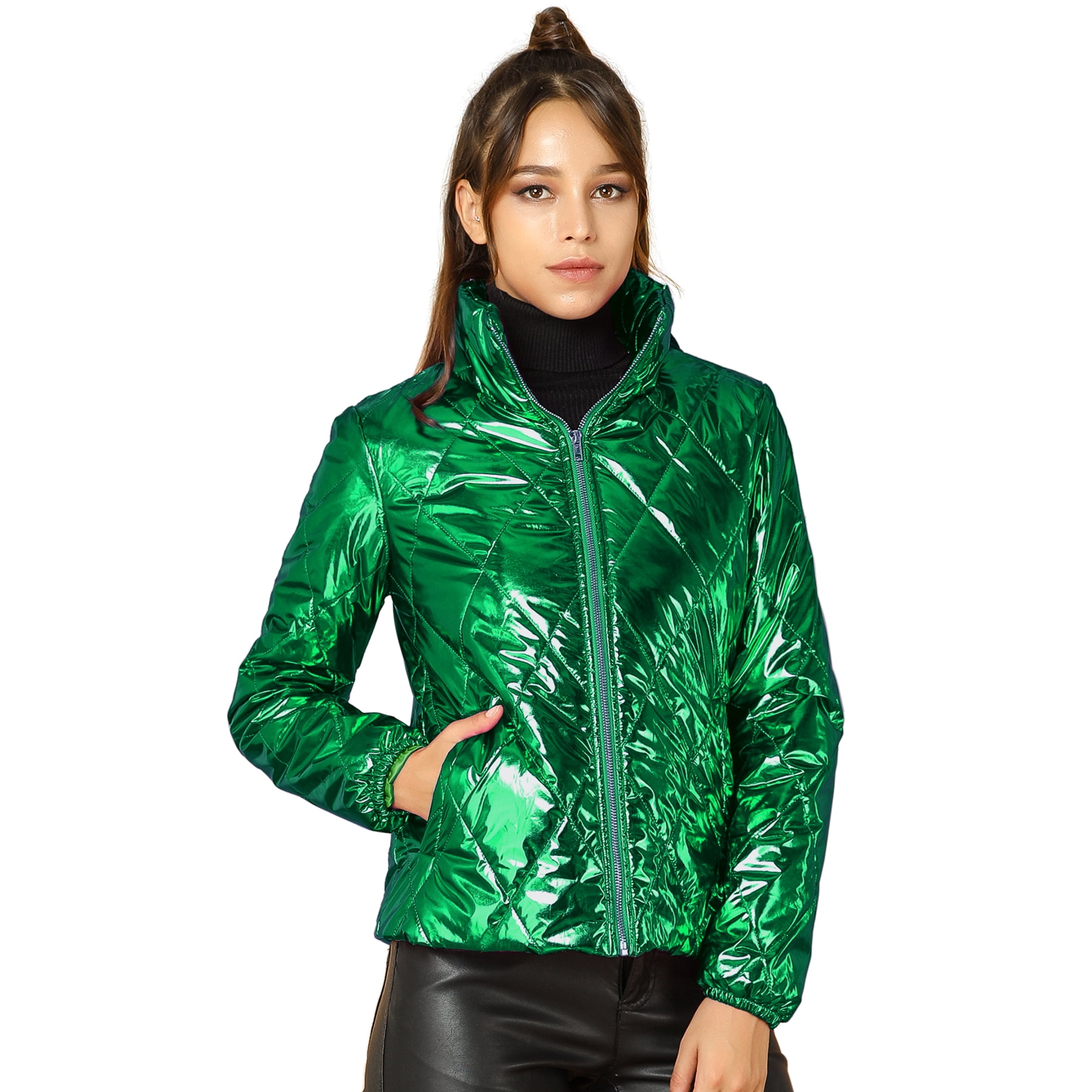 Holographic puffer coat sale