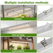 DONGPAI T5 16.8 LED Grow Lights 4 Pack, 5000K Full Spectrum LED Plant Light Strips for Indoor Plants with V-Shaped Reflector, End-to-End Connectable for Seed Starting, Shelves and Greenhouse