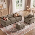 thumbnail image 6 of Bonzy Home Living Room Sofa Set Cloud Couch Sectional with Ottoman Modular Sectional Sofa Entertaining Guests Taupe, 6 of 8